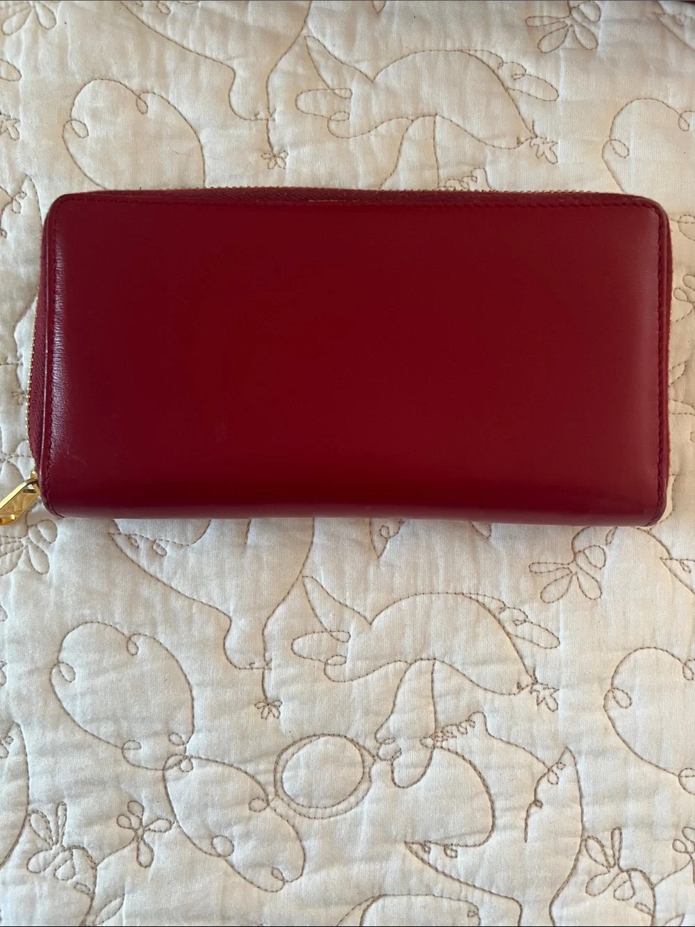 Gucci Red Leather Zip-Around Wallet with Gold Horsebit Accent - Picture 5 of 7